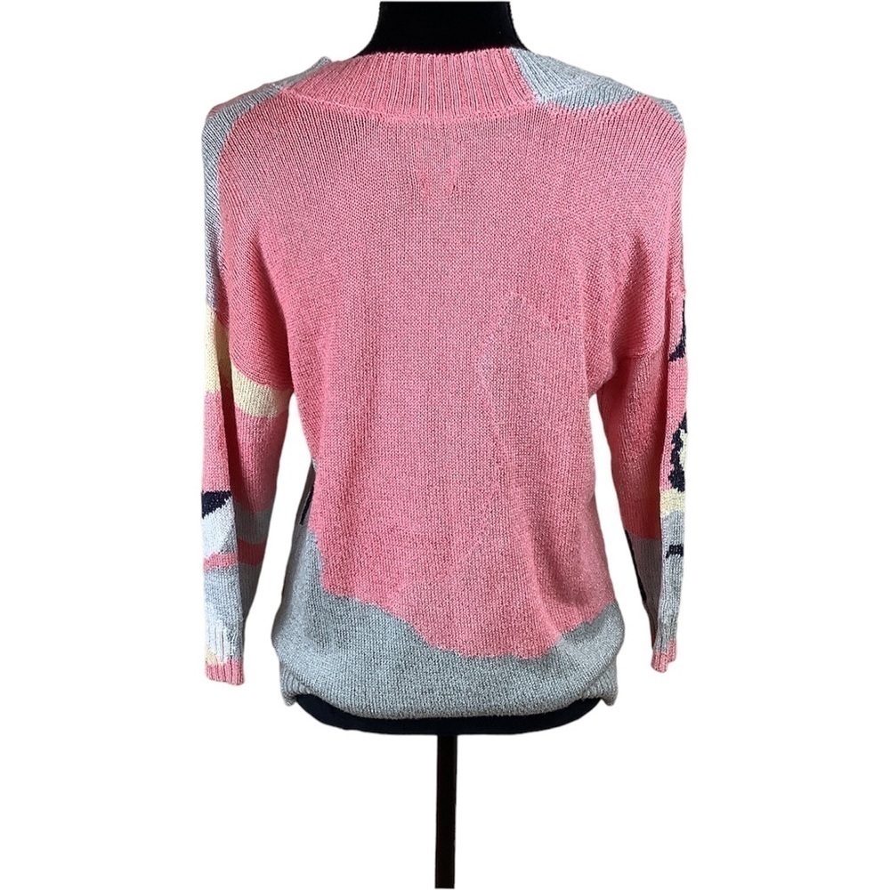 NIC+ZOE SWEATER PINK PATCHWORK SWEATER - Picture 10 of 11